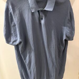 Zara Men's Mid Blue Polo Shirt Size Large Casual Wear